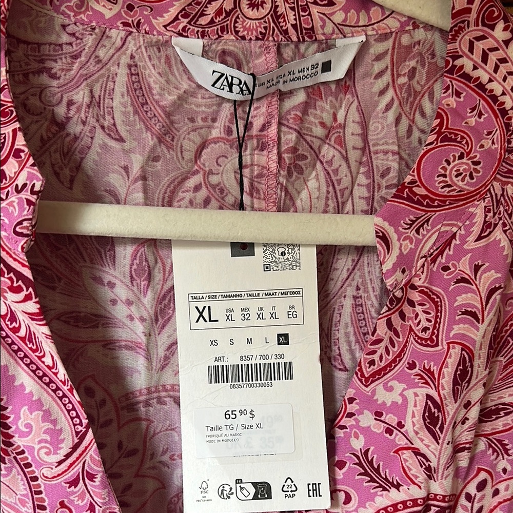 Zara Pink Paisley dress